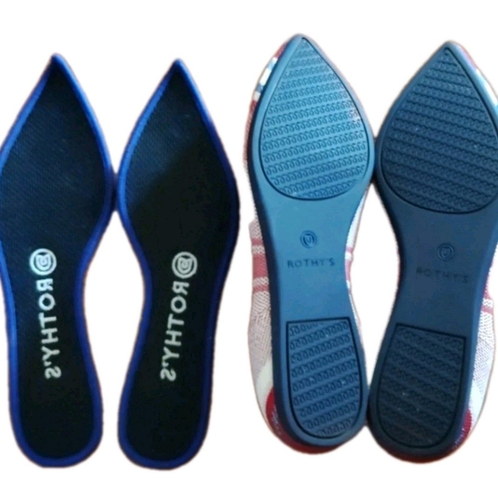 Rothys WomenThePoints Flats Limited RWB Stripes Shoes W7.5 #Memorialday Fit - Picture 7 of 8